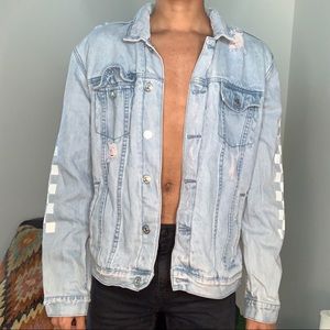 Pacsun Checkered Denim Jacket